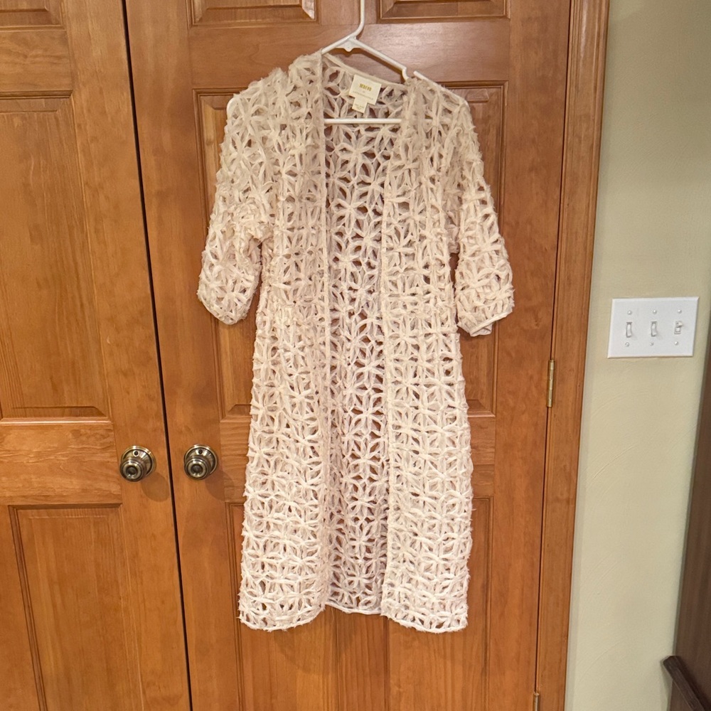 Maeve Cream Open-Front Lace Cape